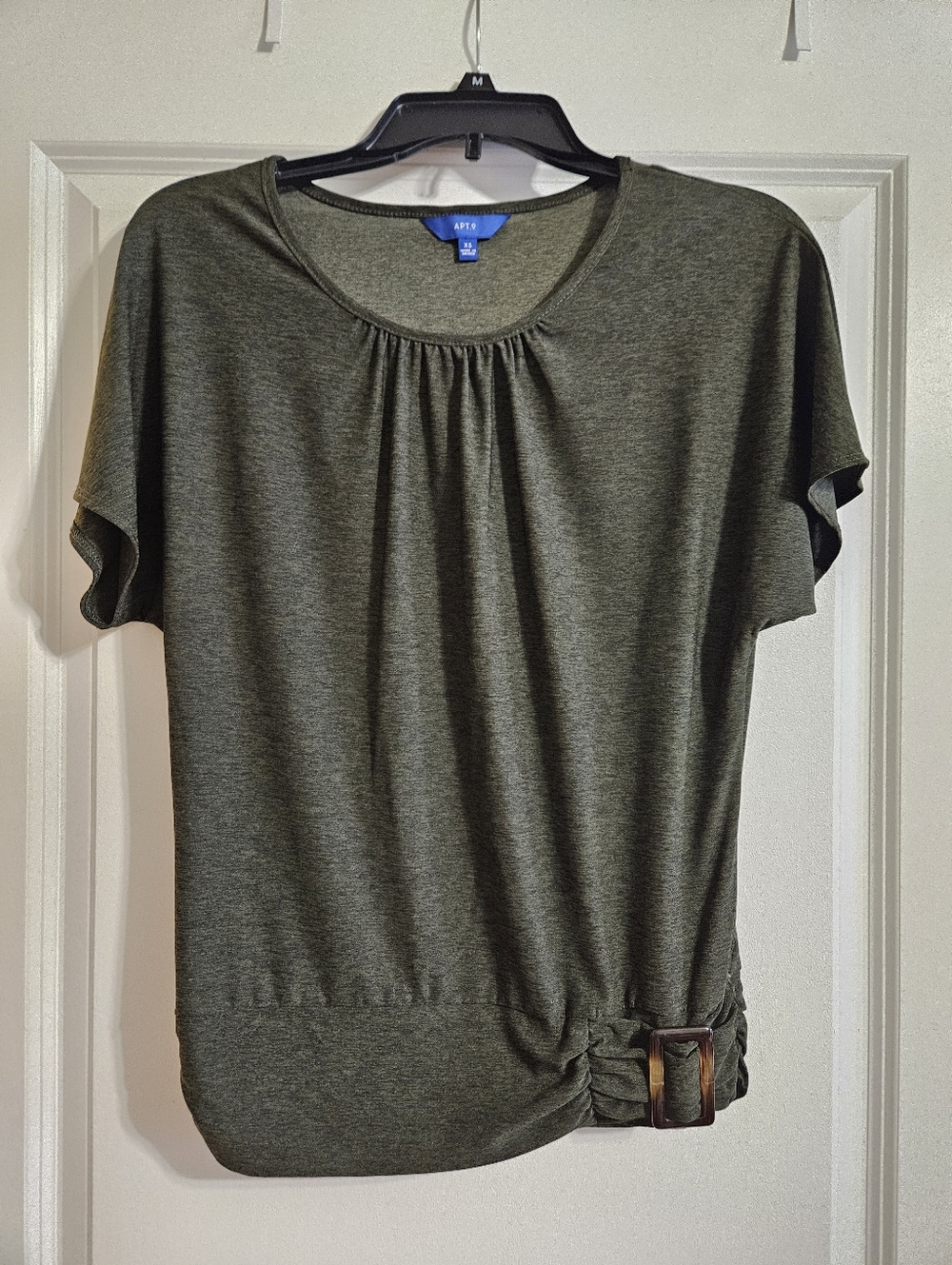 Green Apt 9 Dolman Top With Buckle, XS